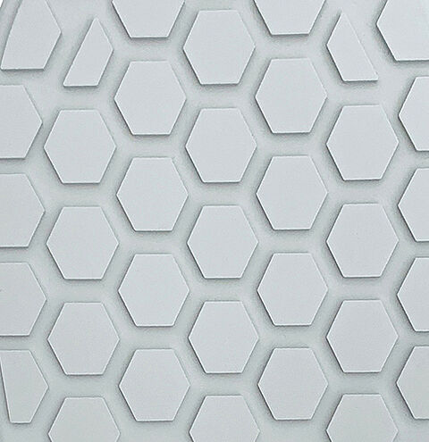 Grey, slip-resistant and conductive plastic outer sole with honeycomb profile